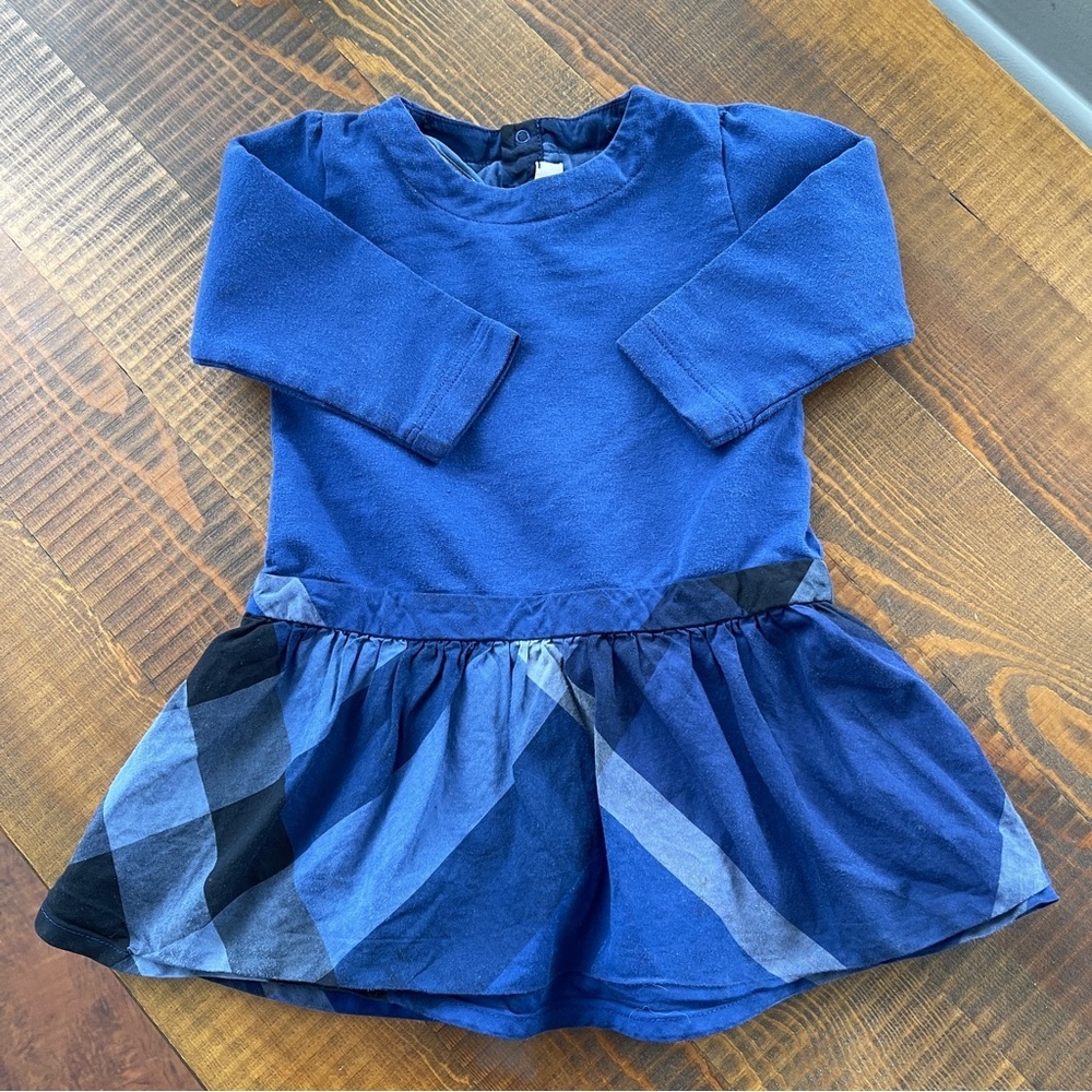 Burberry Dress long sleeves 9/12 months blue Burberry